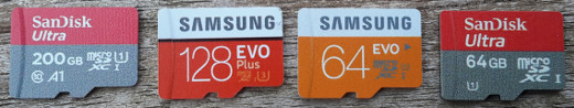 Tested Micro SD cards